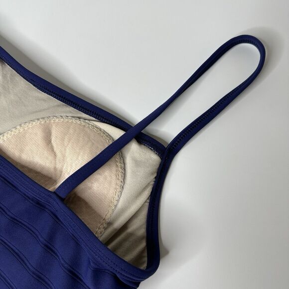 La Blanca by Rod Bettie One Piece Swimsuit Sz 16 Dark Blue Bathing Suit Textured - Picture 6 of 16